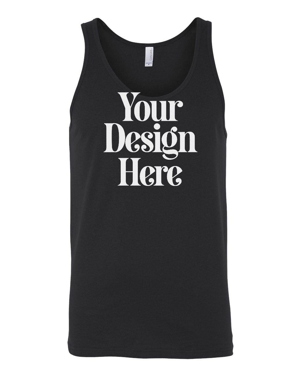 Black Bella+Canvas 3480 Jersey Tank — Custom Screen Printed