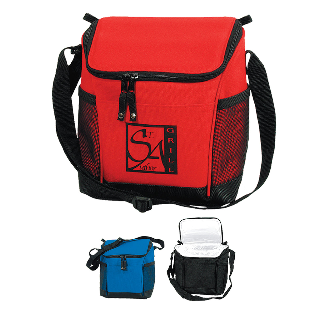 Cooler Bag custom printed with a sample design