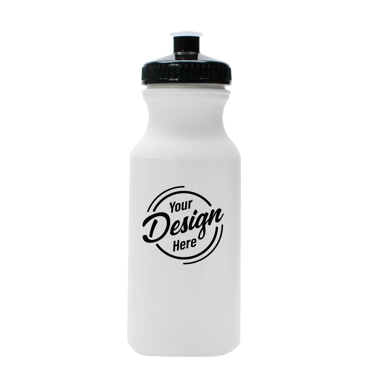 20 oz Sports Water Bottle custom printed with a sample design