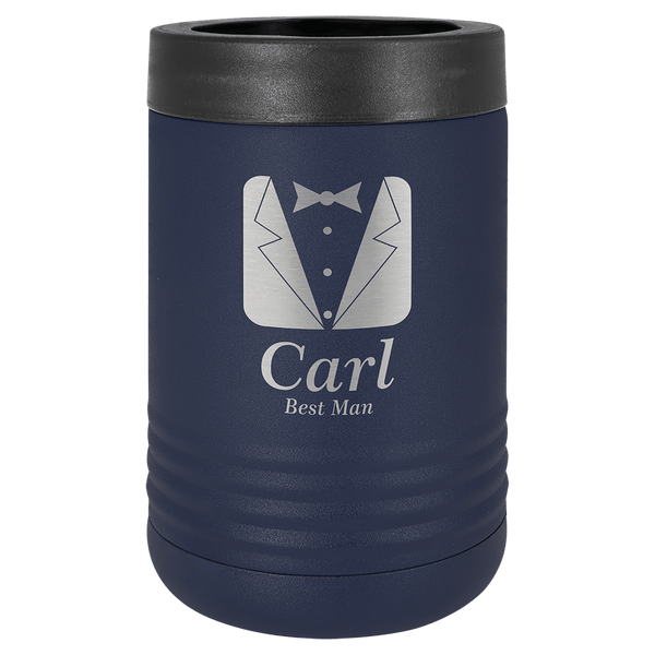 Laser Engraved Vacuum Insulated Can & Bottle Holder custom printed with a sample design