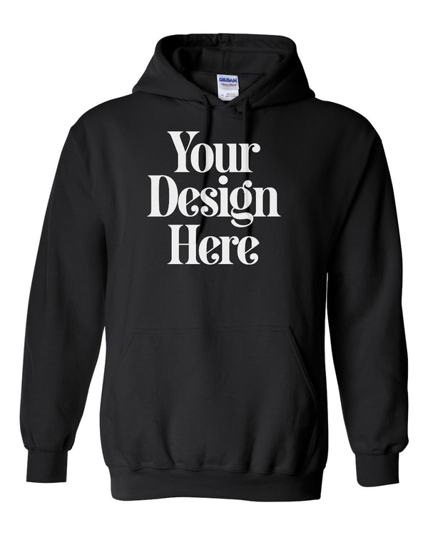 Black Gildan 18500 Hooded Sweatshirt with Your Design Here placeholder