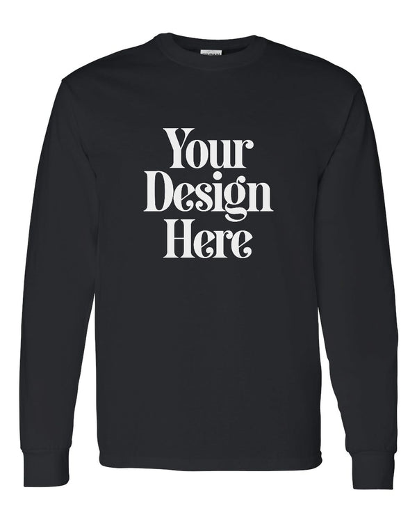 Black Gildan 5400 Heavy Cotton Long Sleeve T-Shirt with Your Design Here placeholder