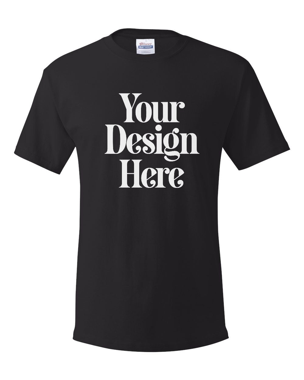 Black Hanes 5280 Essential-T Cotton T-Shirt — Custom Screen Printed