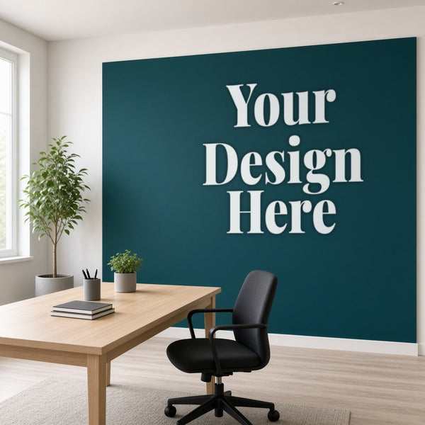 Low tac wall mural in an office with Your Design Here placeholder