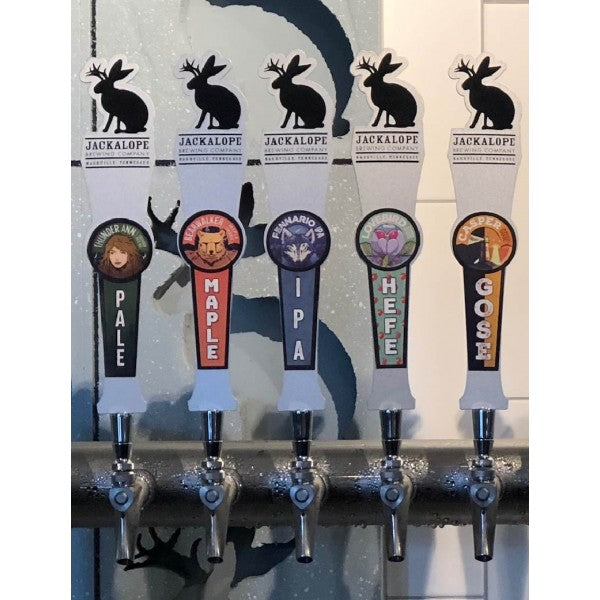 Tap Handle Magnets custom printed with a sample design