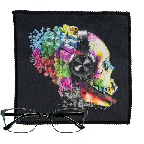 Microfiber Cleaning Cloth custom printed with a sample design
