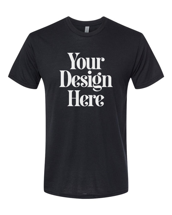 Black Next Level 6010 Triblend T-Shirt with Your Design Here placeholder