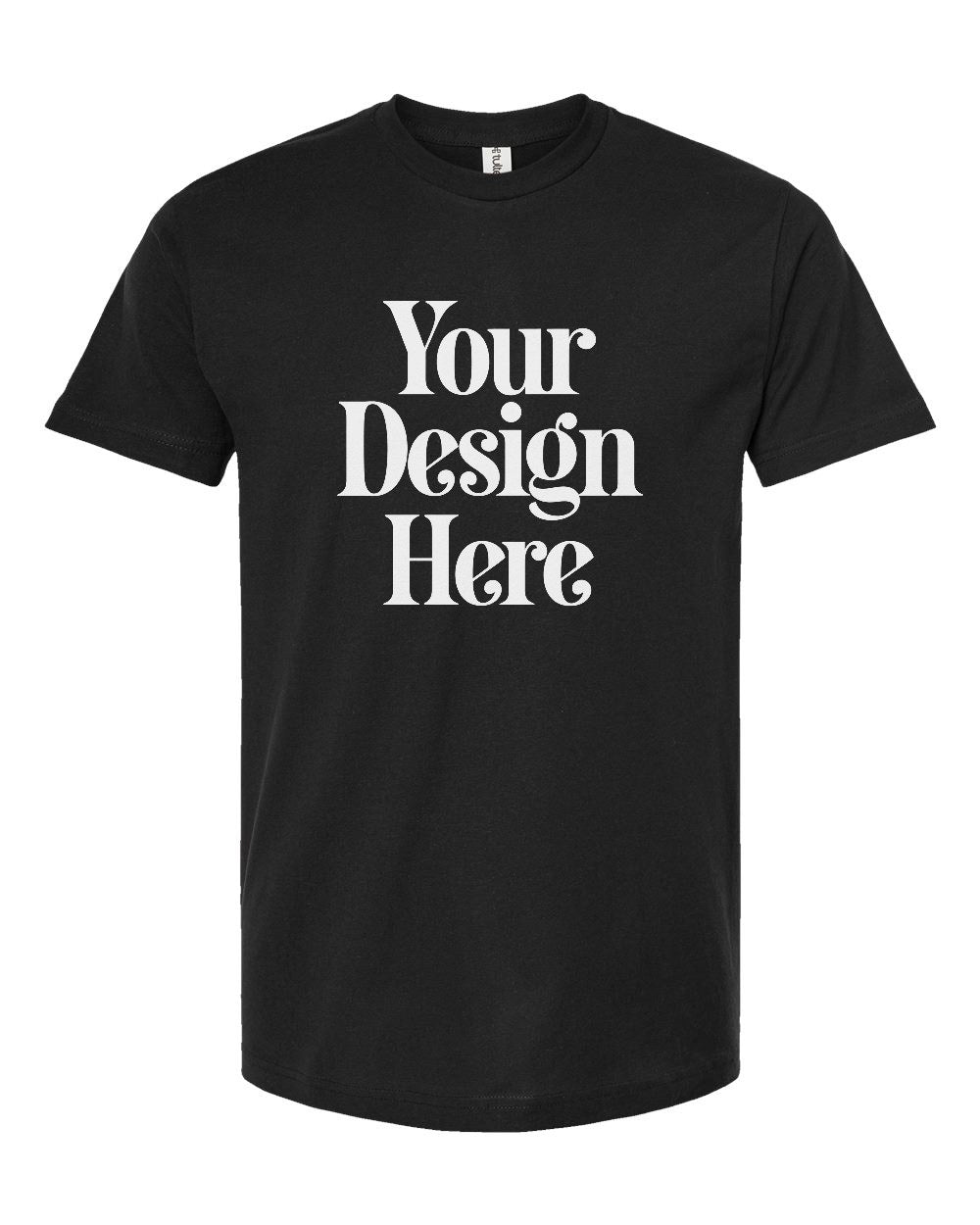 Black Tultex 202 Fine Jersey T-Shirt — Custom Screen Printed