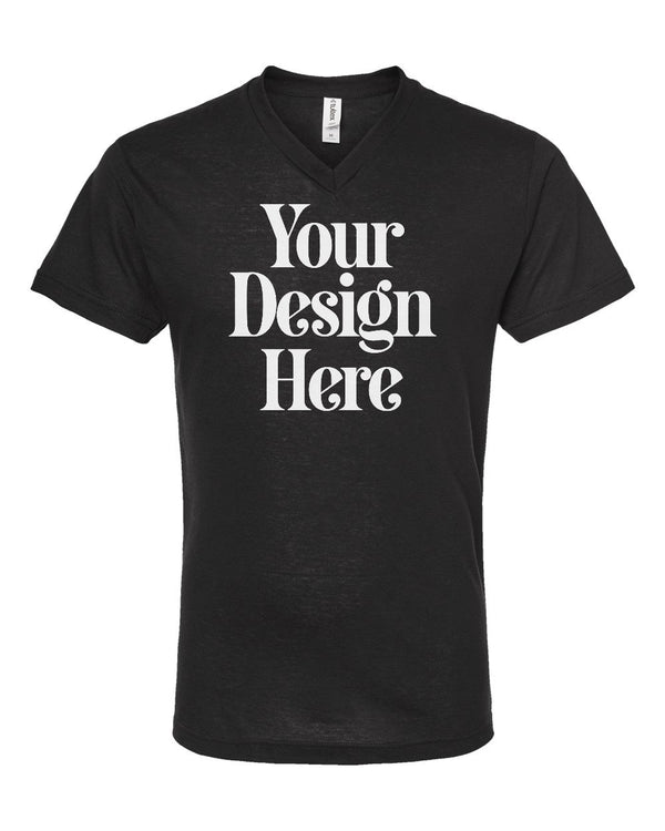 Black Tultex 207 Poly-Rich V-Neck T-Shirt with Your Design Here placeholder