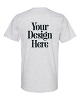 Ash Grey American Apparel 2001 Fine Jersey T-Shirt with Your Design Here placeholder (back)