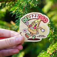 Custom cut pizza character sticker