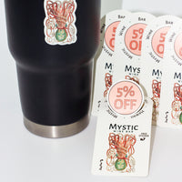 Bottle talker with peel-off sticker