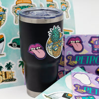 Sticker sheets with a tumbler