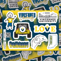 Sticker sheet with many kiss-cut stickers