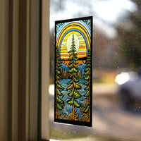 Clear sticker on a window