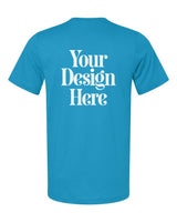 Aqua Bella+Canvas 3001 Jersey T-Shirt with Your Design Here placeholder (back)