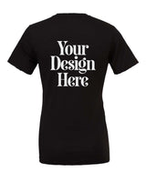 Black Bella+Canvas 3001 Jersey T-Shirt with Your Design Here placeholder (back)