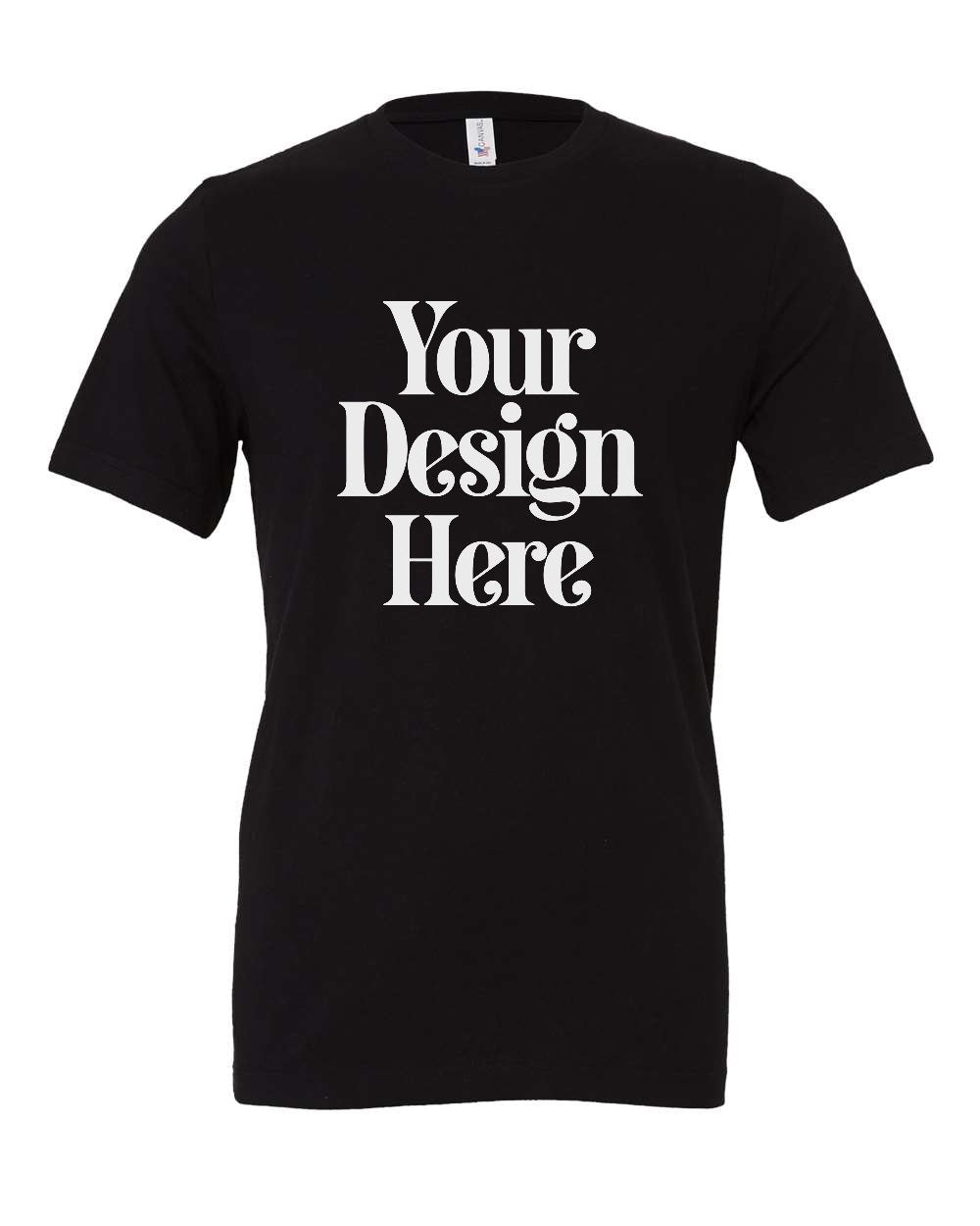 Black Bella+Canvas 3001 Jersey T-Shirt — Custom Screen Printed