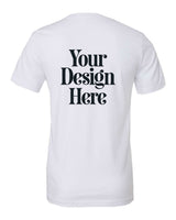White Bella+Canvas 3001 Jersey T-Shirt with Your Design Here placeholder (back)