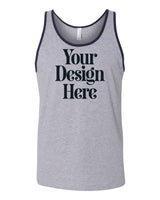Athletic Heather / Navy Bella+Canvas 3480 Jersey Tank with Your Design Here placeholder