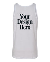 White Bella+Canvas 3480 Jersey Tank with Your Design Here placeholder (back)