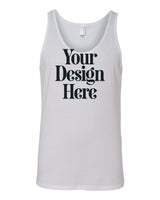 White Bella+Canvas 3480 Jersey Tank with Your Design Here placeholder