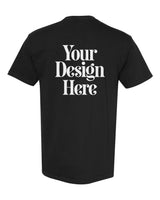 Black Comfort Colors 1717 Garment-Dyed Heavyweight T-Shirt with Your Design Here placeholder (back)