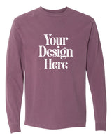 Berry Comfort Colors 6014 Garment-Dyed Heavyweight Long Sleeve T-Shirt with Your Design Here placeholder