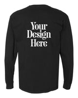 Black Comfort Colors 6014 Garment-Dyed Heavyweight Long Sleeve T-Shirt with Your Design Here placeholder (back)