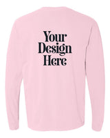 Blossom Comfort Colors 6014 Garment-Dyed Heavyweight Long Sleeve T-Shirt with Your Design Here placeholder (back)