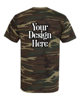 Green Woodland Code Five 3907 Camo T-Shirt with Your Design Here placeholder (back)