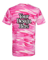 Pink Woodland Code Five 3907 Camo T-Shirt with Your Design Here placeholder (back)