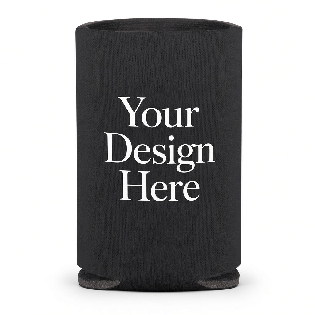 Full Color Collapsible Can Cooler custom printed with a sample design