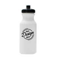 20 oz Sports Water Bottle custom printed with a sample design