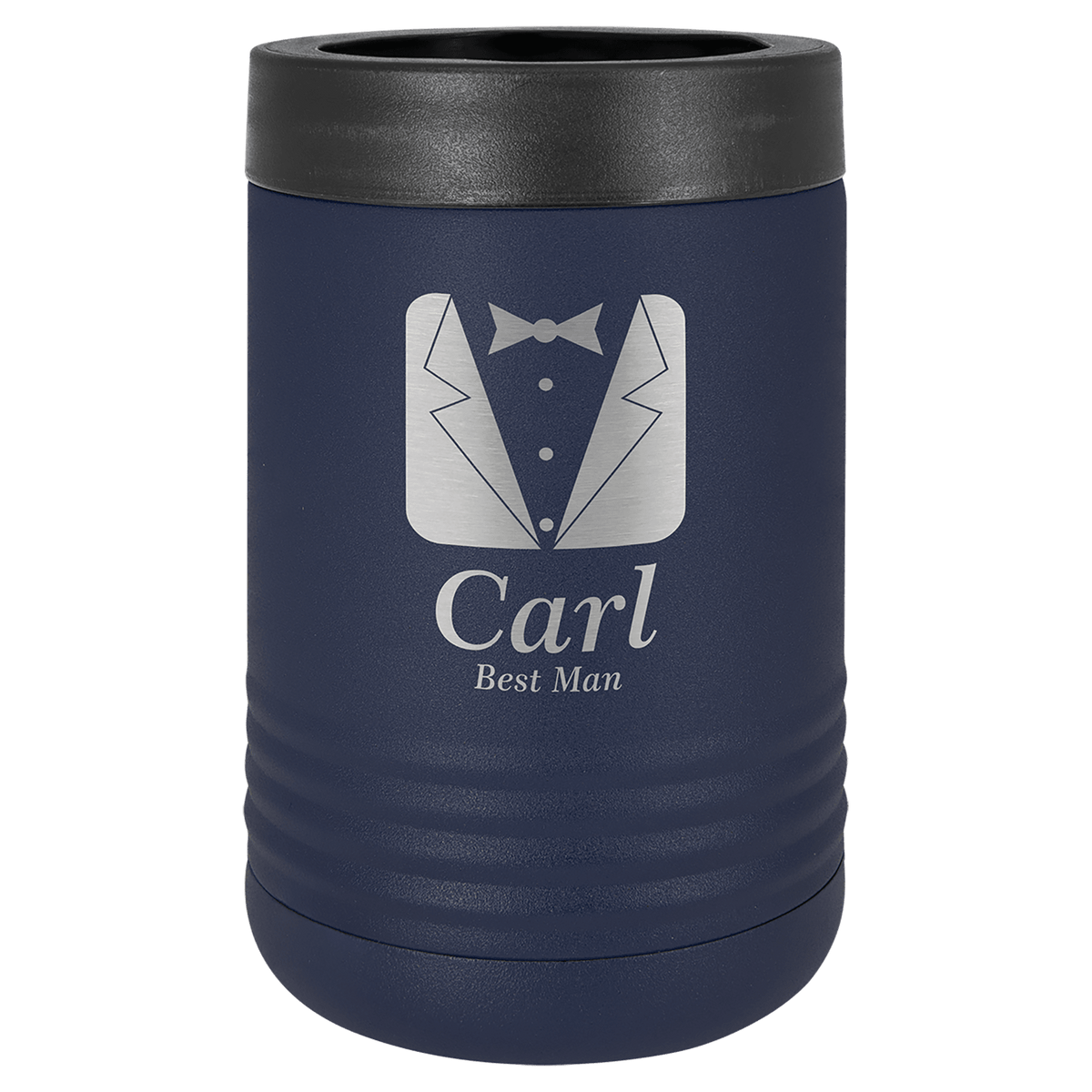 Laser Engraved Vacuum Insulated Can & Bottle Holder custom printed with a sample design