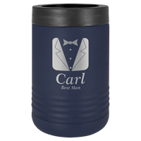 Laser Engraved Vacuum Insulated Can & Bottle Holder custom printed with a sample design