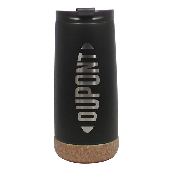 16 oz Cork-Bottom Vacuum Insulated Bottle custom printed with a sample design