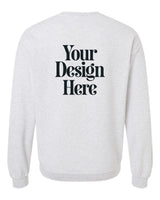 Ash Gildan 18000 Crewneck Sweatshirt with Your Design Here placeholder (back)