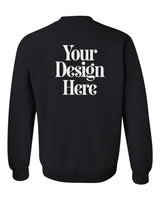 Black Gildan 18000 Crewneck Sweatshirt with Your Design Here placeholder (back)
