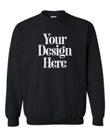 Black Gildan 18000 Crewneck Sweatshirt with Your Design Here placeholder