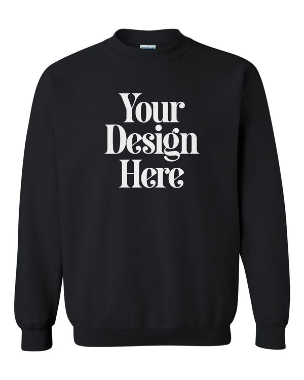 Black Gildan 18000 Crewneck Sweatshirt with Your Design Here placeholder