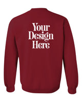 Cardinal Red Gildan 18000 Crewneck Sweatshirt with Your Design Here placeholder (back)