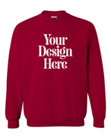 Cardinal Red Gildan 18000 Crewneck Sweatshirt with Your Design Here placeholder