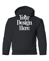 Black Gildan 18500B Youth Hooded Sweatshirt with Your Design Here placeholder