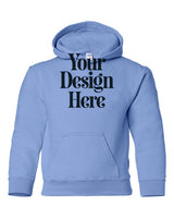 Carolina Blue Gildan 18500B Youth Hooded Sweatshirt with Your Design Here placeholder