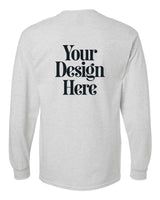 Ash Gildan 2400 Ultra Cotton Long Sleeve T-Shirt with Your Design Here placeholder (back)