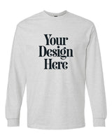 Ash Gildan 2400 Ultra Cotton Long Sleeve T-Shirt with Your Design Here placeholder