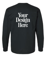 Black Gildan 2400 Ultra Cotton Long Sleeve T-Shirt with Your Design Here placeholder (back)