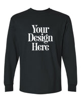 Black Gildan 2400 Ultra Cotton Long Sleeve T-Shirt with Your Design Here placeholder