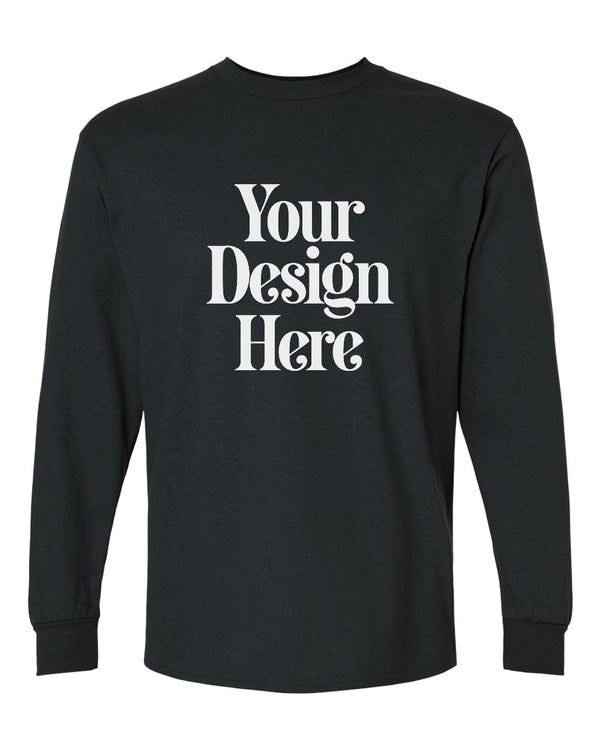 Black Gildan 2400 Ultra Cotton Long Sleeve T-Shirt with Your Design Here placeholder